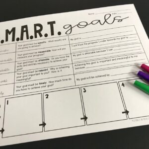 white smart goals worksheet