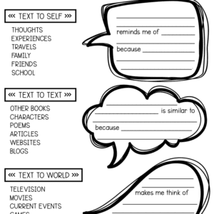 text connections graphic organizer