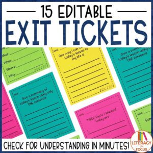 sticky note exit ticket