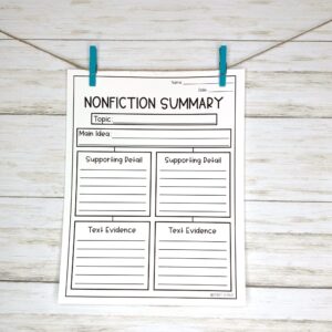 NonFiction Summary Worksheet