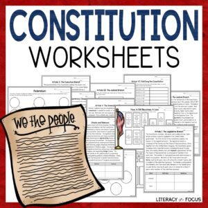 Constitution Worksheets