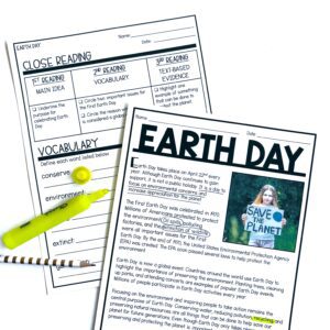 Earth Day Close Reading