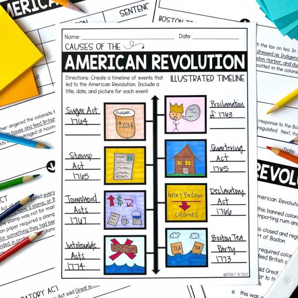 American Revolution Timeline Worksheet