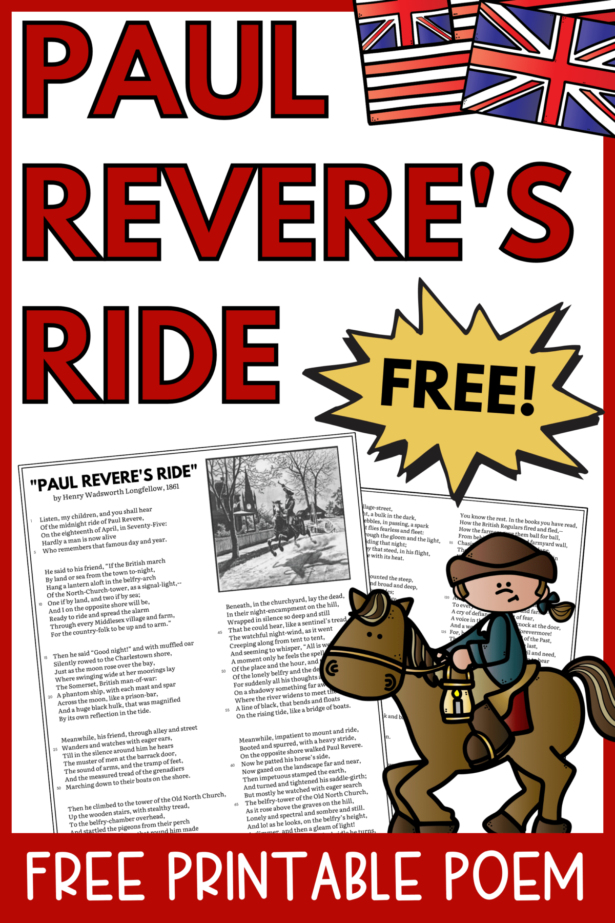 Paul Revere's Ride Free Printable Poem PDF