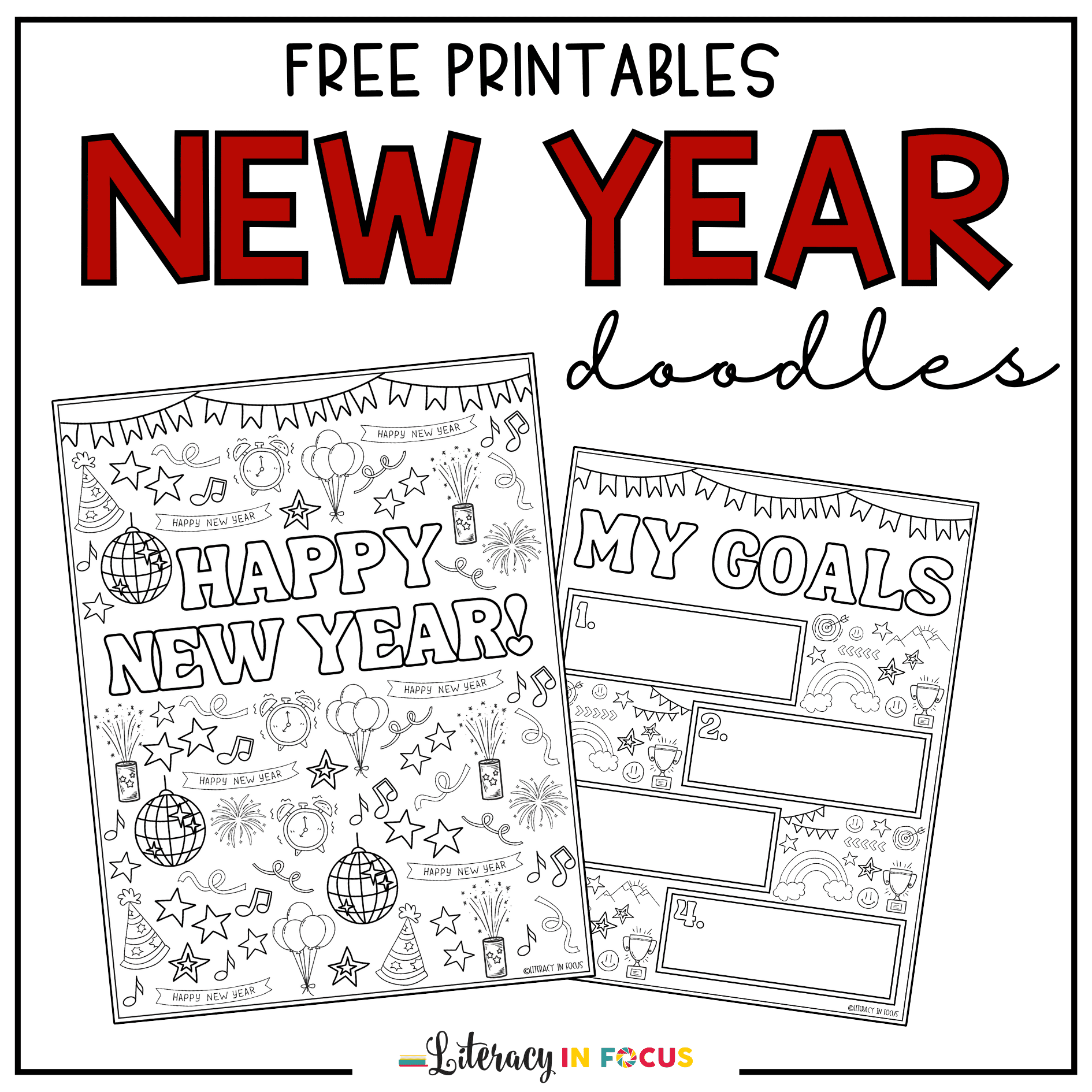 Free New Year's Coloring Pages Printables