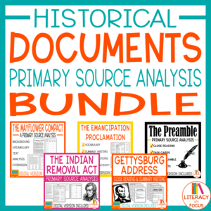 Historical Documents Primary Source Analysis Bundle