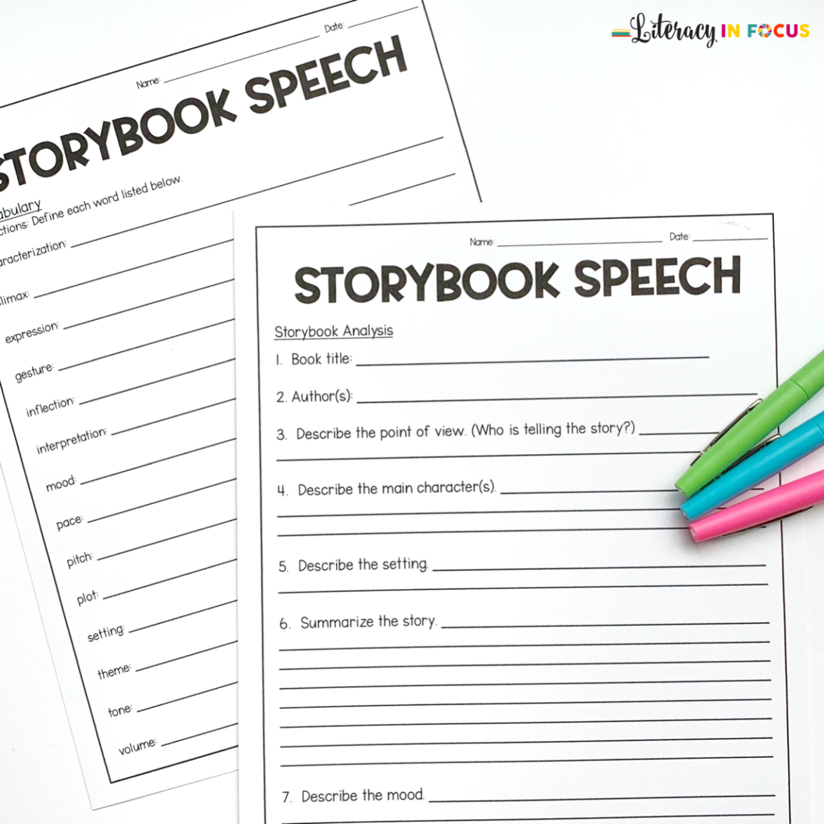 writing a story for speech