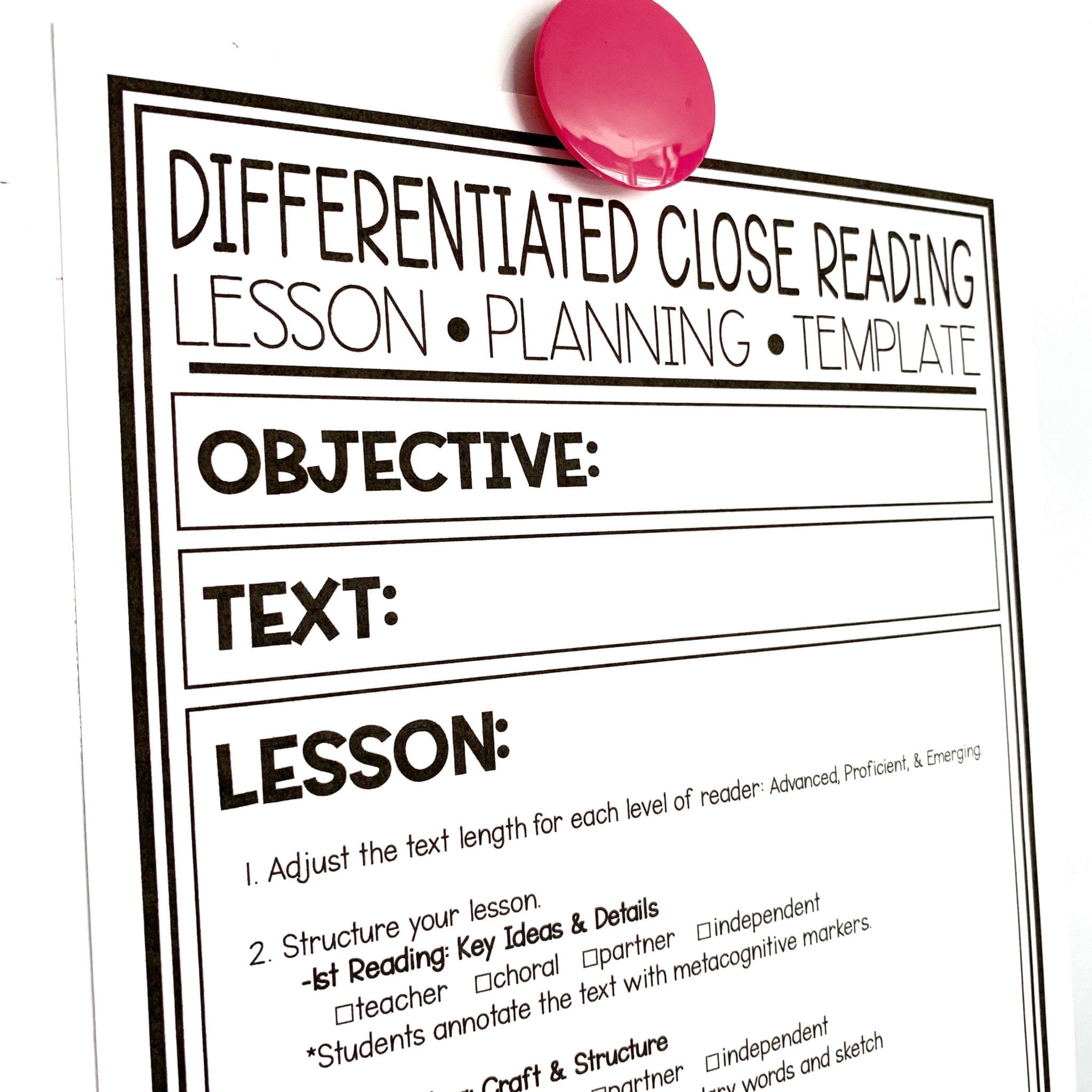 Differentiated Close Reading