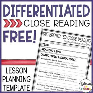 Close Reading Planning Page