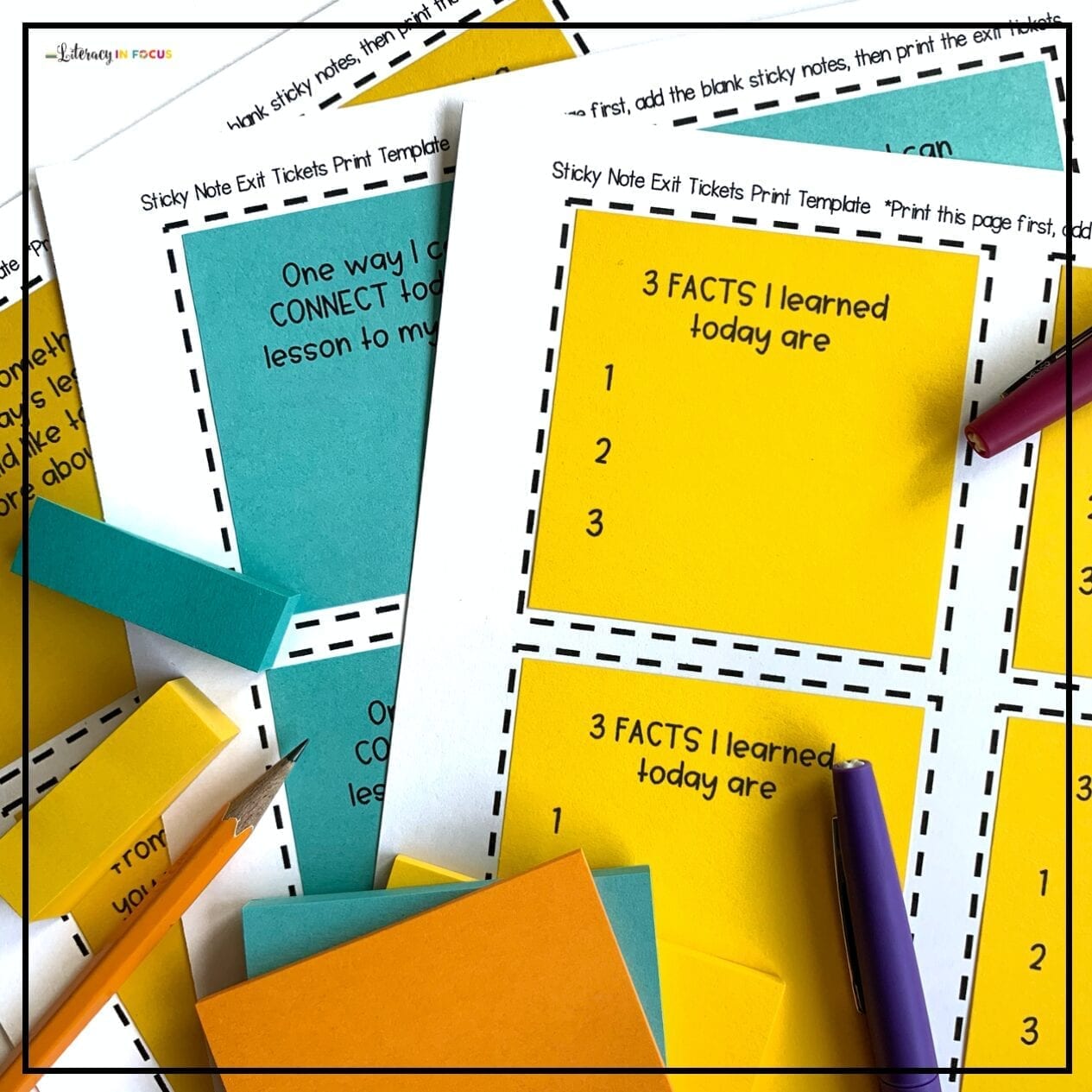 Sticky Note Exit Tickets