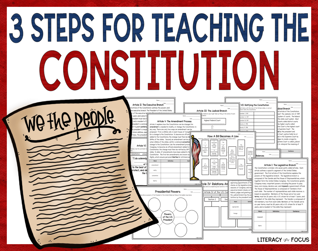 Constitution worksheets