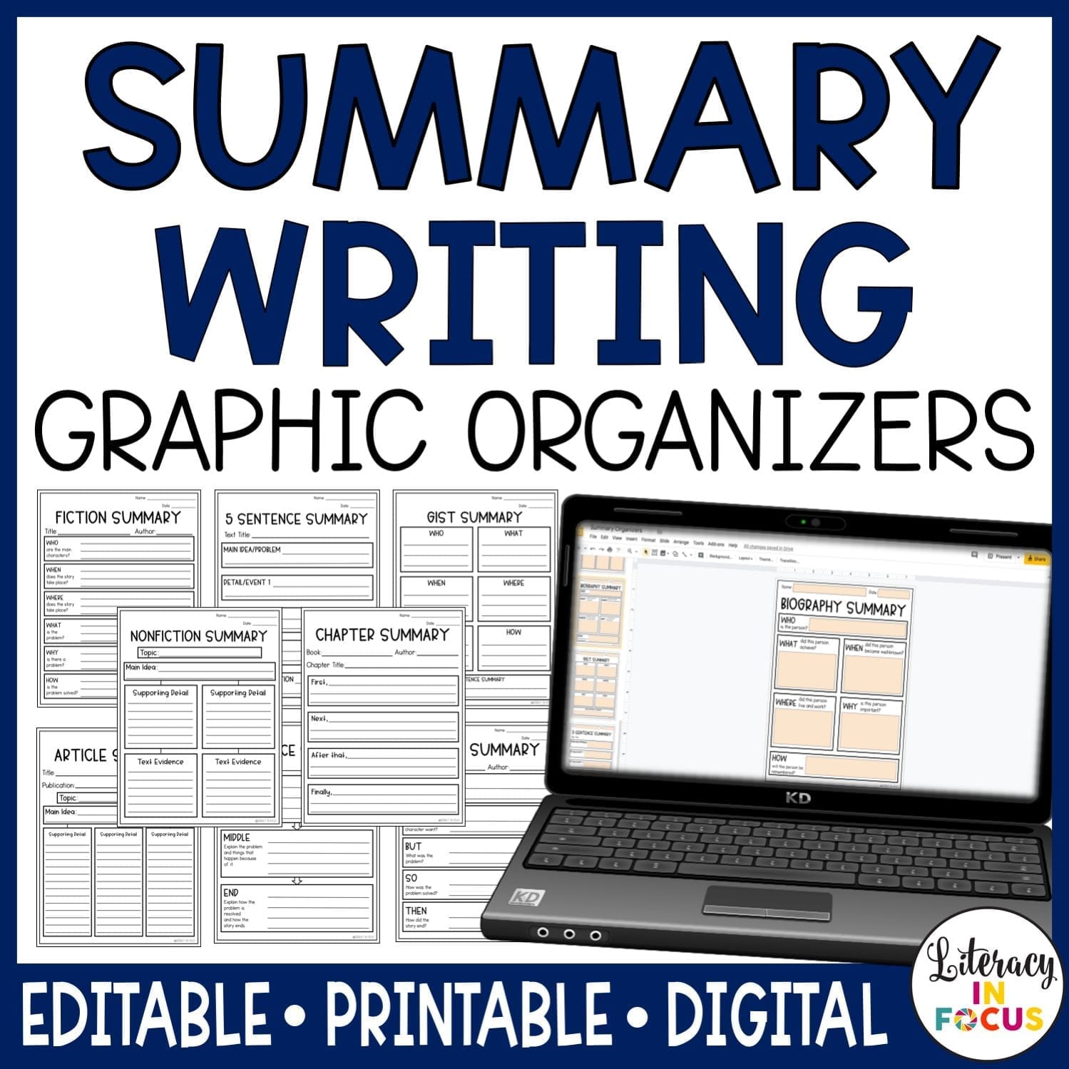 10 Graphic Organizers For Summary Writing Literacy In Focus