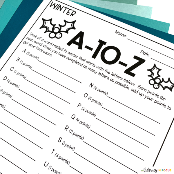 4 Winter Vocabulary Activities Your Students Will Love | Literacy In Focus