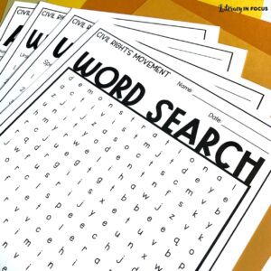 Civil Rights Vocabulary Worksheets
