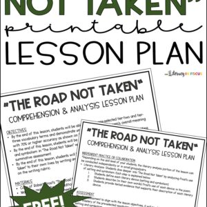ROAD NOT Taken printable free lesson plan
