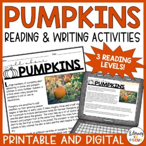 pumpkins reading and writing activities