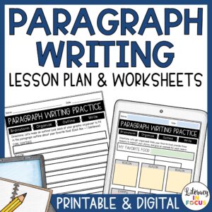 Paragraph Writing Lesson Plan and Worksheets