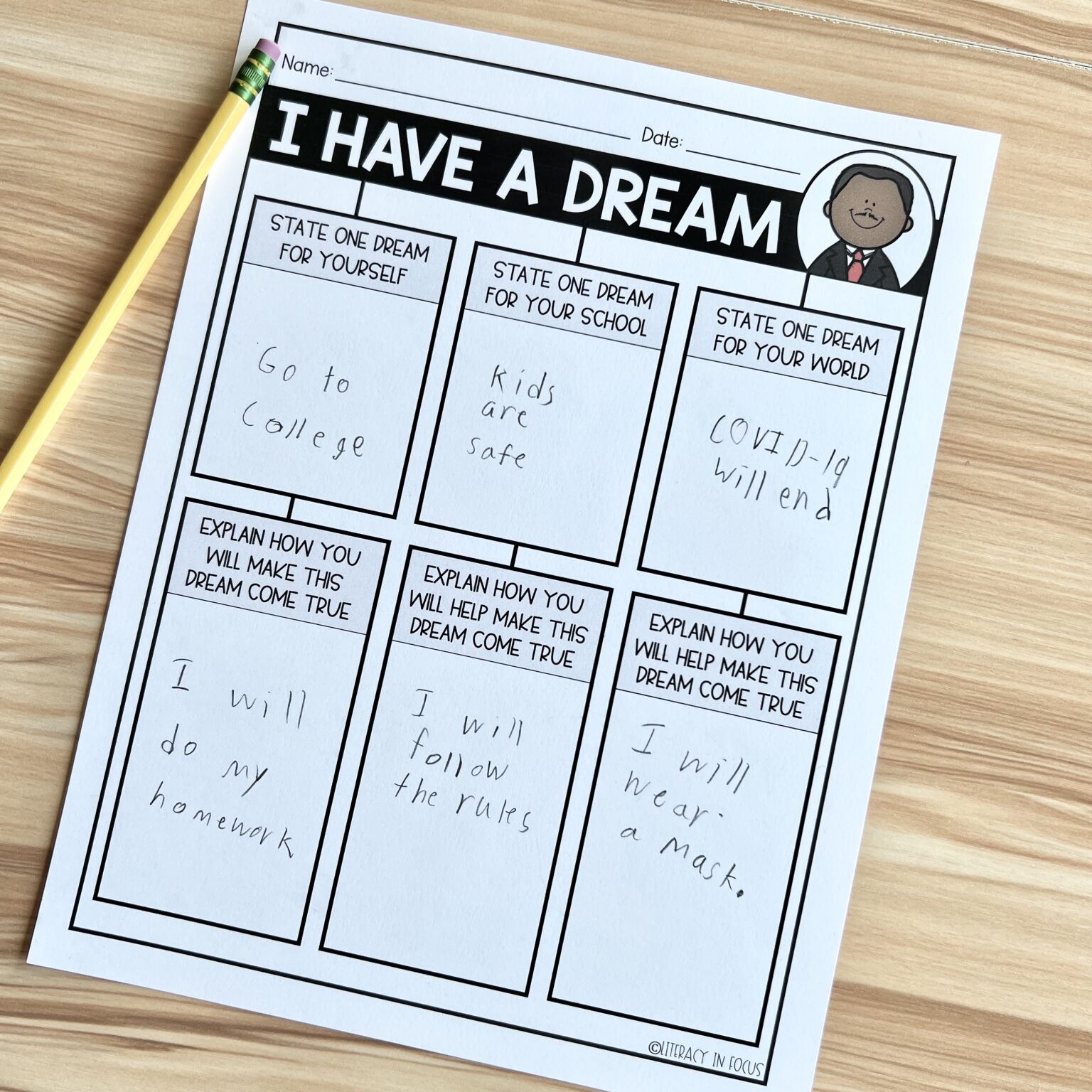 I Have A Dream Writing Template