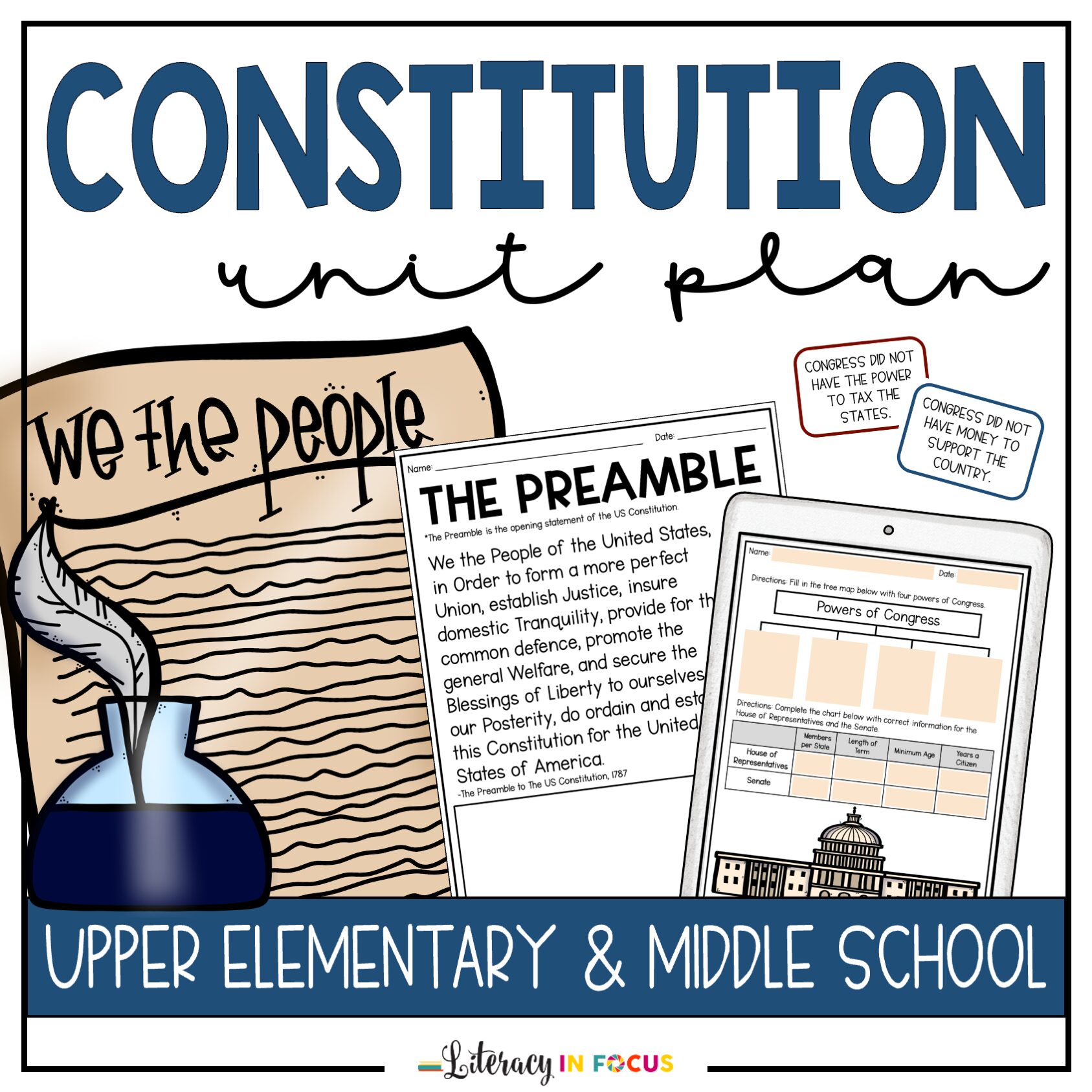 Teaching the US Constitution to Elementary and Middle School Students -  Literacy In Focus
