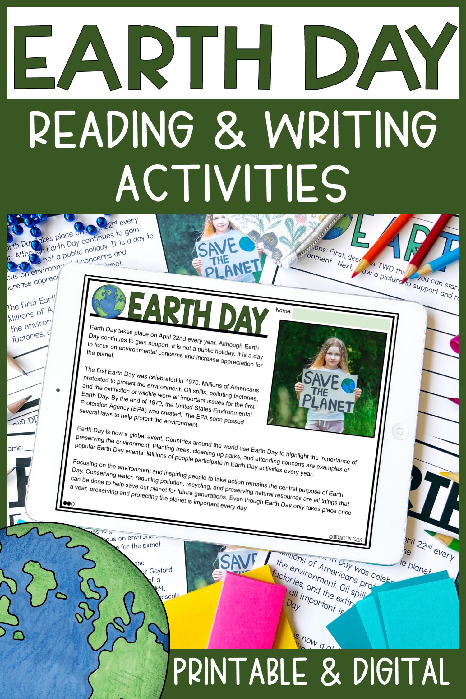 Earth Day Reading and Writing Activities