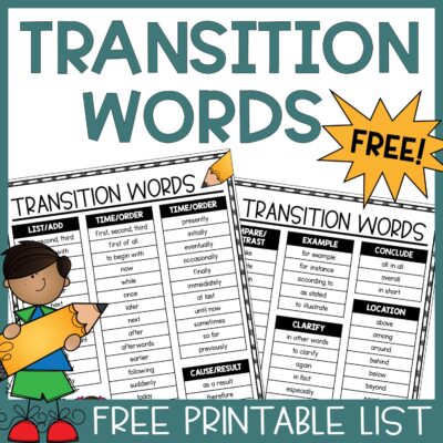transition words for third grade