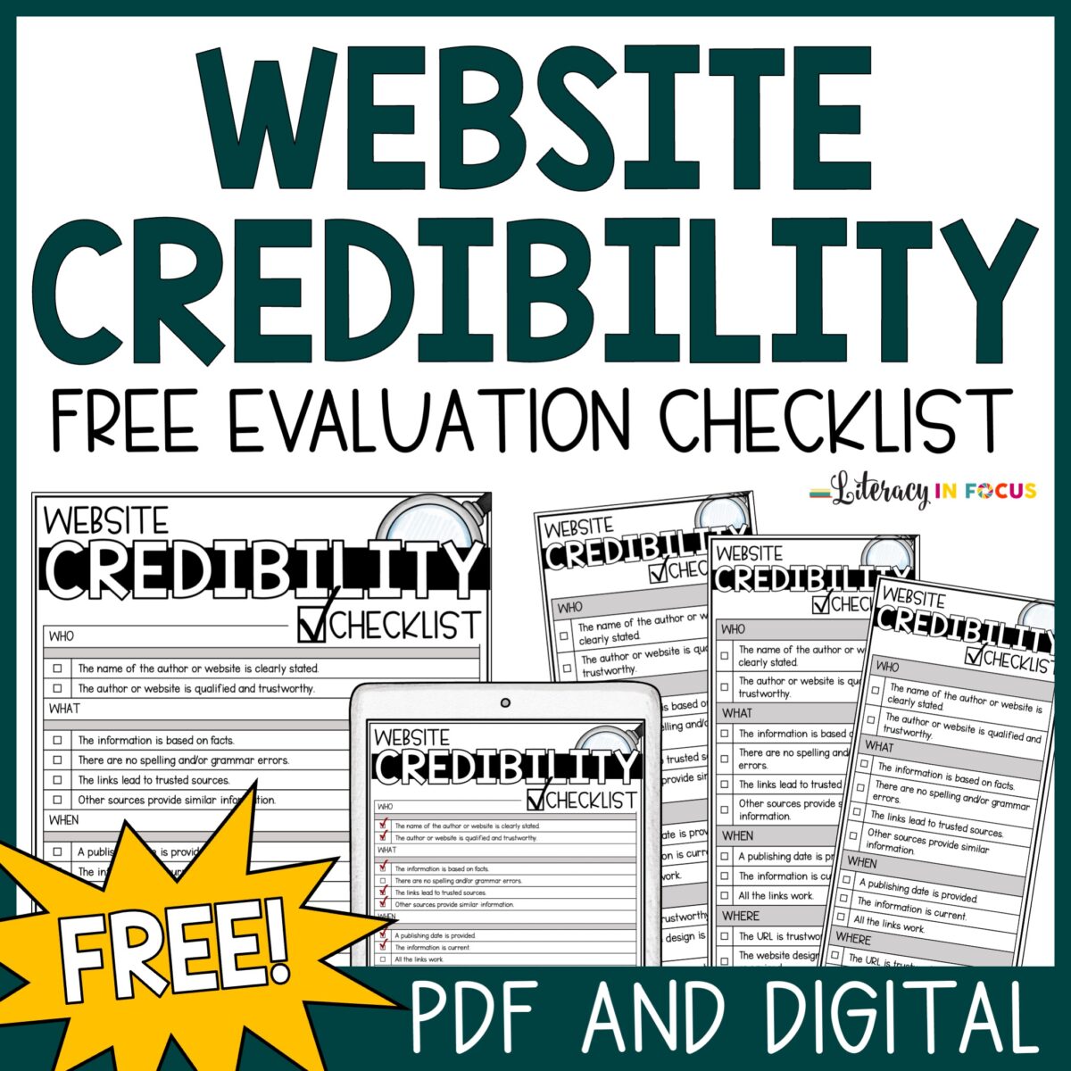 Free Printable Website Evaluation Checklist