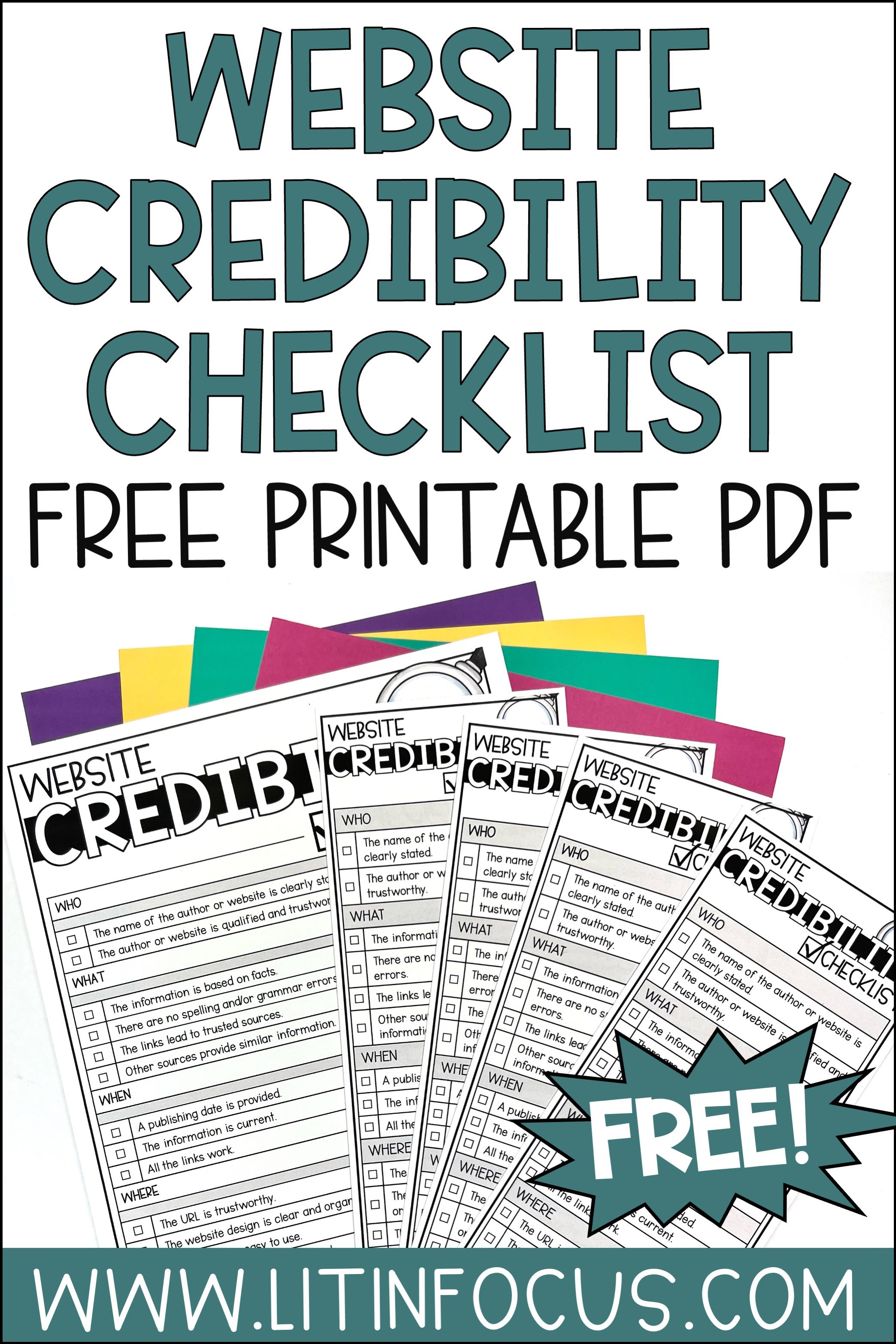 Free Reliable Online Sources Checklist