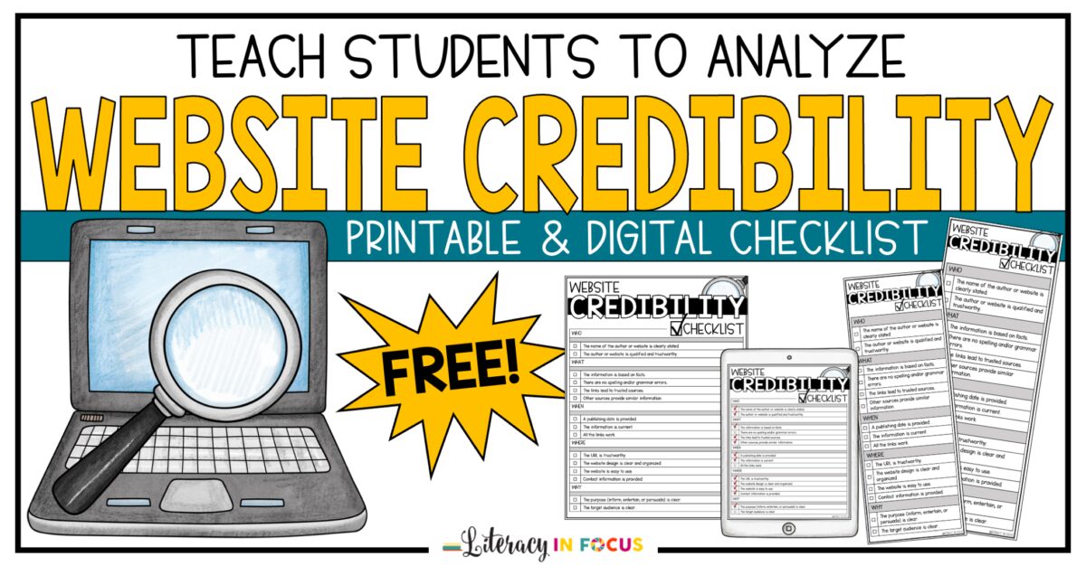 Free Website Credibility Checklist for Students