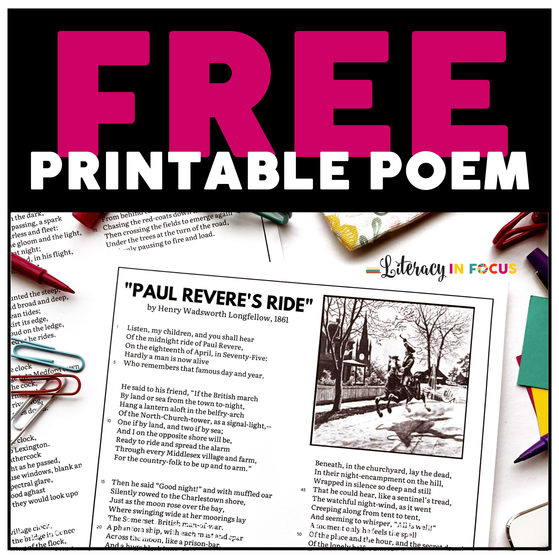 Free Printable Poem Paul Reveres Ride PDF